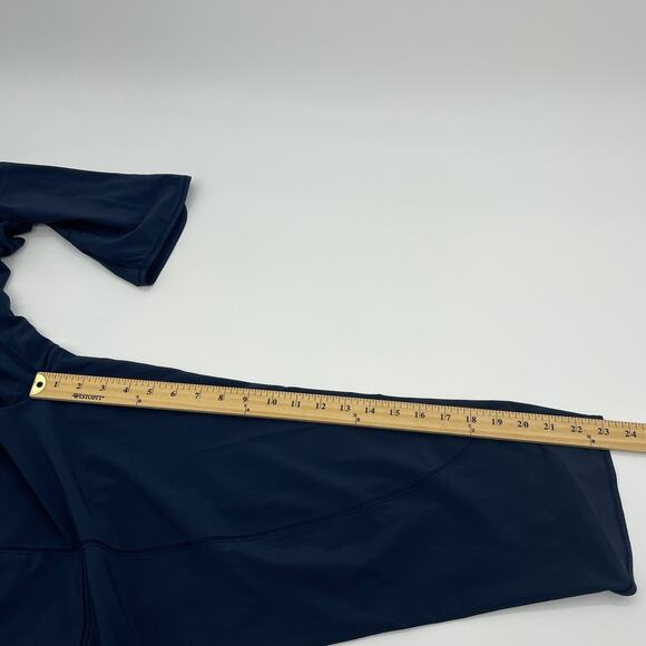 LULULEMON High Rise Crop Womens Size 10 Blue Lightweight Stretch Pockets Lounge - Picture 7 of 9